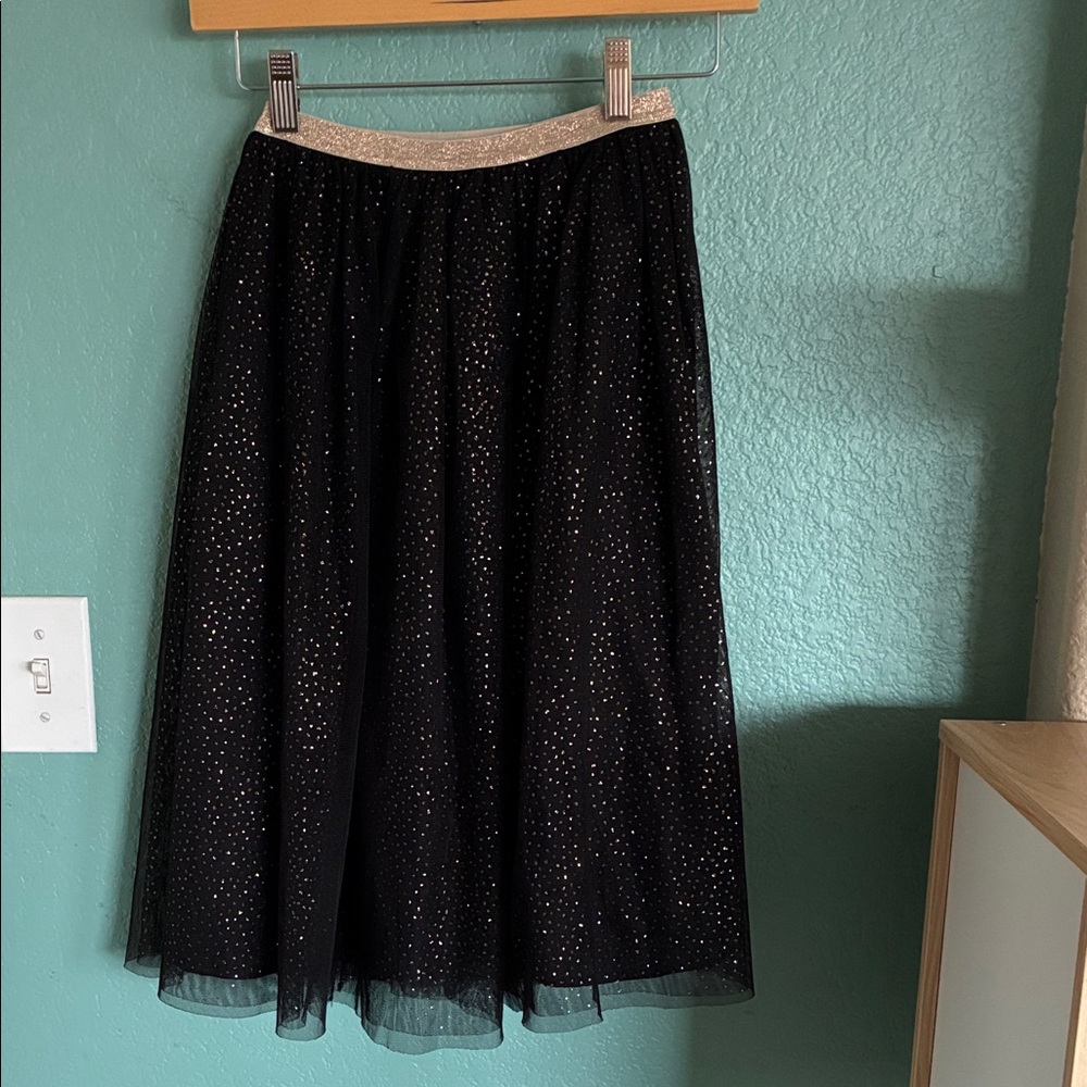 Cat & Jack Black Skirt with Gold Sparkle